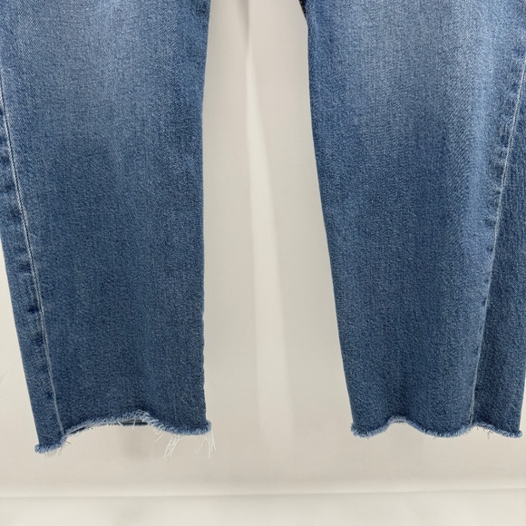 J Crew Jeans Women 34 Blue Essential Straight Button Fly Stretch Mid Rise Denim - Picture 3 of 11